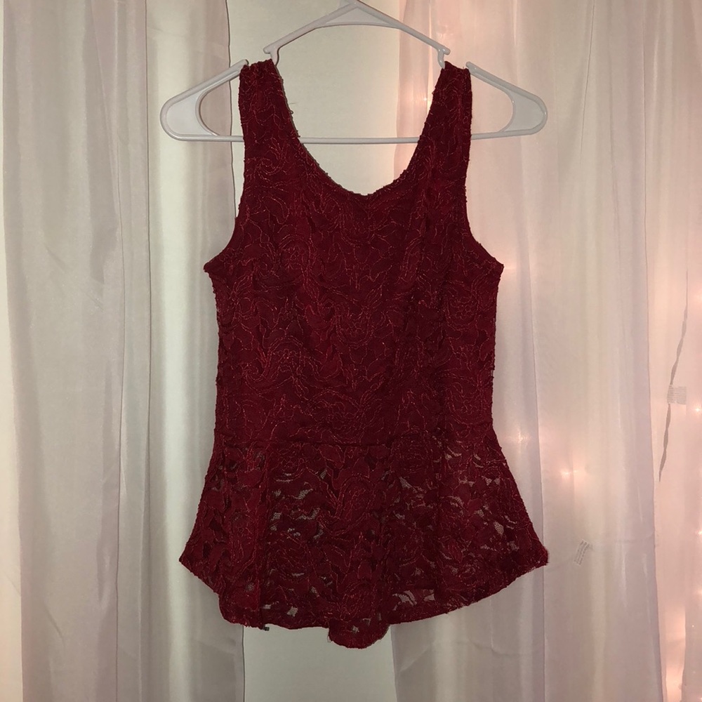 Red Lace Blouse